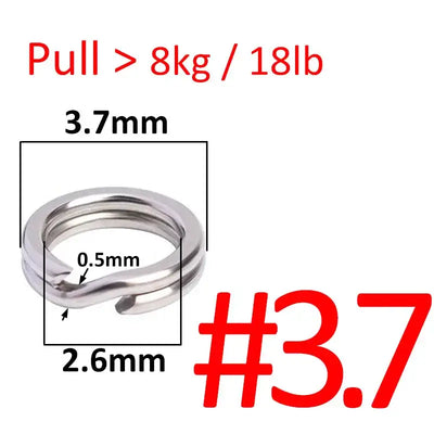 Stainless steel double oval split ring connector, size #3.7