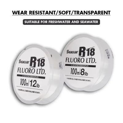 Seaguar R18 Fluoro Limited Fluorocarbon 100m – Leader & Light Main Line | Size #0.8 to #6 | Made in Japan