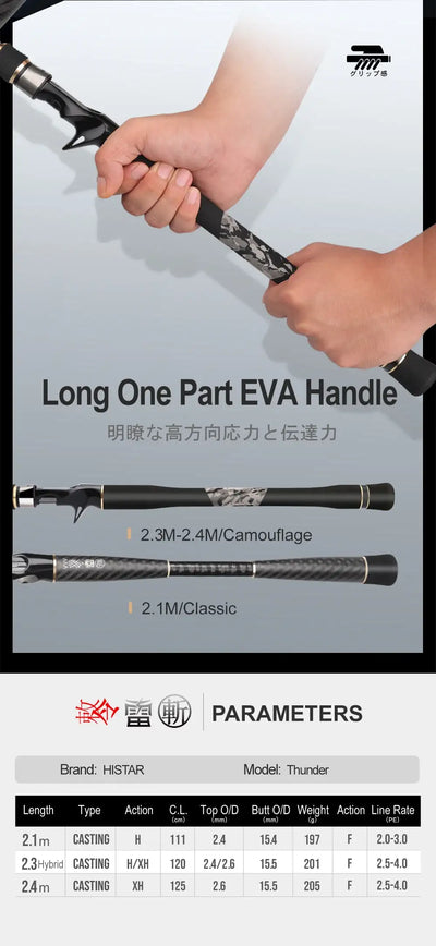 HISTAR MS-XII Two-Tip Carbon Fishing Rod
