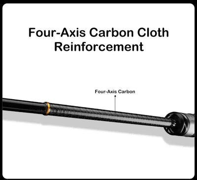 Four-axis carbon telescopic rod reinforcement section, black weave pattern
