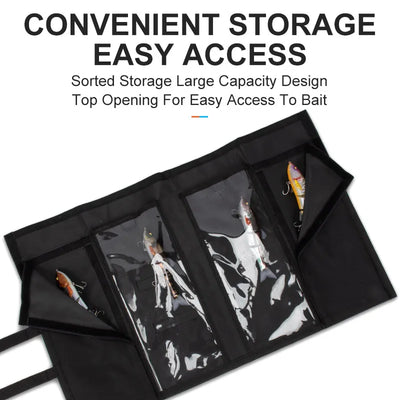 LEYDUN Swimbait Wrap Bag – Fits Up To 12" Baits | 4 Dual-Access Hybrid Pockets | Soft & Hard Lures | Green / Black