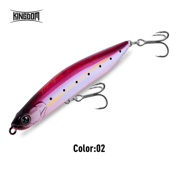 Fishing lure with golden-yellow body, dark stripe pattern, and two treble hooks