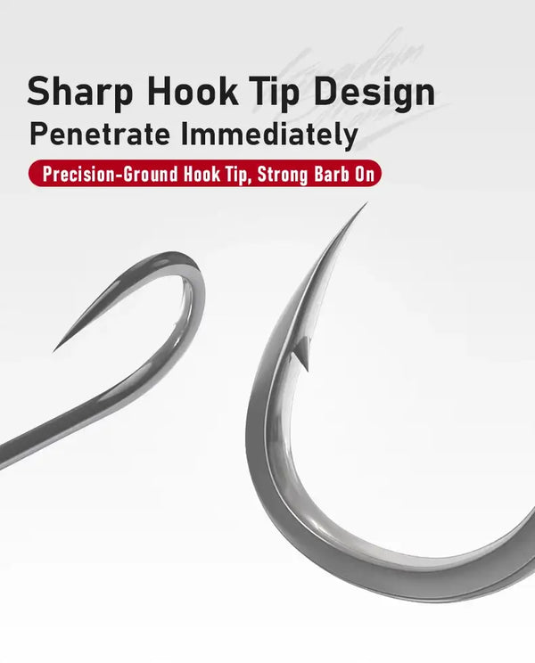 Sharp micro jig hook tip design with curved hook and pointed barb, lead head attached