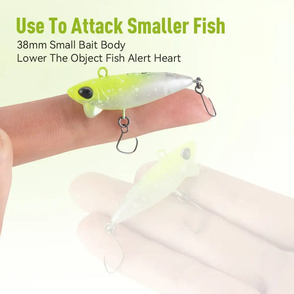 Neon green and clear crank-style fishing lure with lip and single hook