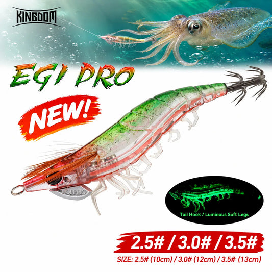 Kingdom EGI PRO Squid Jig – Magnetic Long Cast Luminous | Size 2.5 3.0 3.5 | 6 Colours