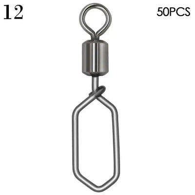 Rolling snap swivel connector (size 12), steel alloy, hanging ring