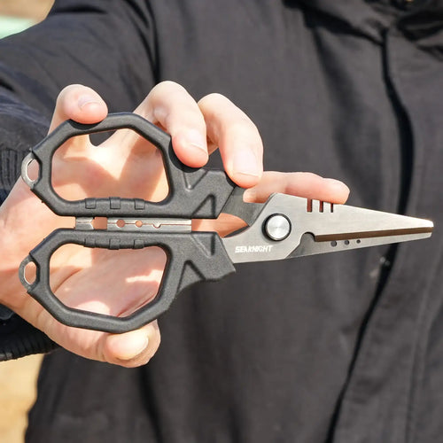 SeaKnight Brand SK003 Fishing Scissor 4CR14 Stainless Steel Titanium Coated Cut PE Line Multifunctional Fishing Tool Accessories -  - Cast N Go