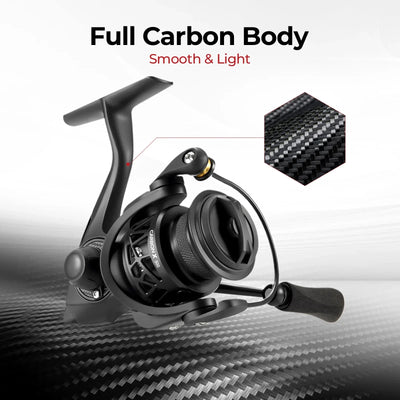 Piscifun Carbon X Spinning Reel – Full Monocoque Carbon | 10+1BB | 4–15kg Drag | 145g | 500–4000