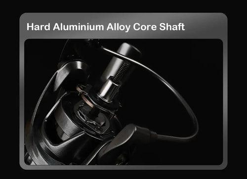 Spinning fishing reel detail of hard aluminum alloy core shaft and handle