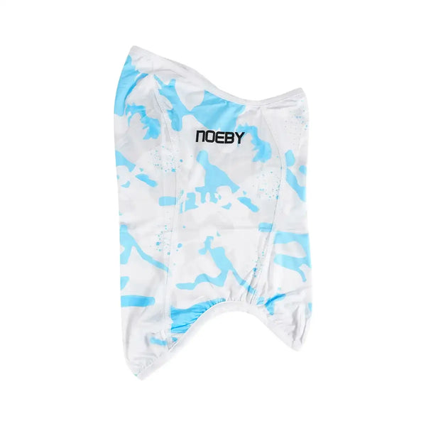 NOEBY fishing face and neck gaiter, blue-and-white camouflage pattern, UV sun shield