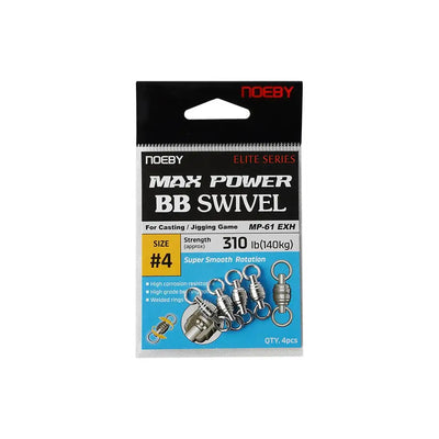 noeby Max Power BB swivel pack, size #4, stainless steel welded solid rings (4 pcs)