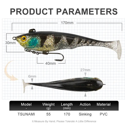 Kingdom Tsunami 170mm 55g Sinking Soft Bait Lure