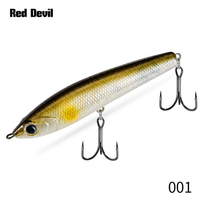 Yellow-gold pencil fishing lure with treble hooks, code 001
