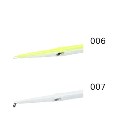 Hunthouse 180mm sinking trolling pencil lure, lime-yellow and white needle bait
