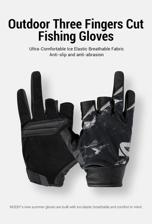 Noeby Half-Finger Fishing Gloves UPF50+ – Anti-Slip Sun Protection - Fishing Accessories - Cast N Go