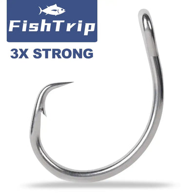 Stainless steel giant circle fishing hook with curved shape and needle point