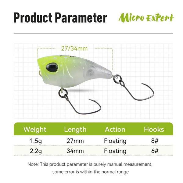 Floating topwater crankbait in green-gray with black treble hooks and split rings.