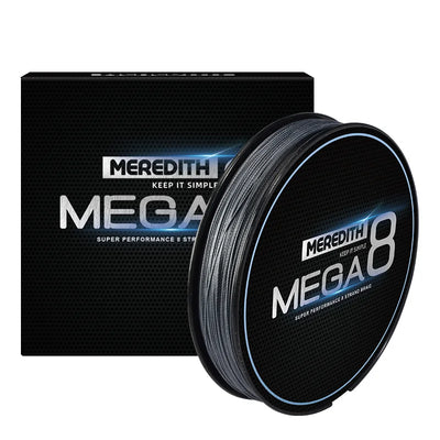 Meredith MEGA8 8-strand braided fishing line spool, grey