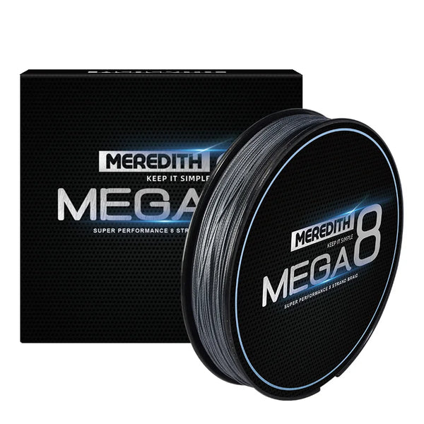 Meredith MEGA8 8-strand braided fishing line spool, grey