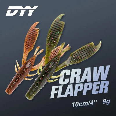 Craw flapper soft plastic jig trailer assortment, orange and green colors