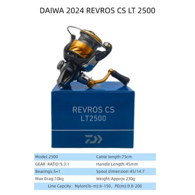 Daiwa Revros CS LT Spinning Reel (2024) – LT Platform | Size 1000 to 6000 | Freshwater Inshore
