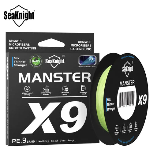 SeaKnight MANSTER X9 PE 9 braid fishing line box with green spool