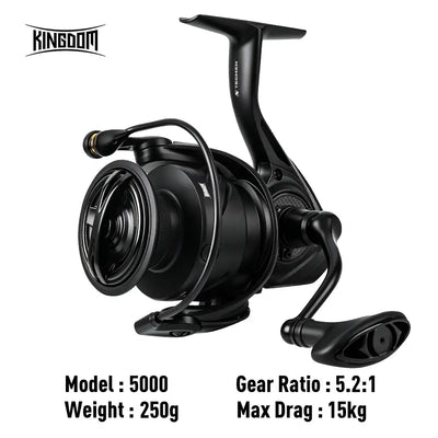 KINGDOM spinning reel, Model 5000; gear ratio 5.2:1; max drag 15kg