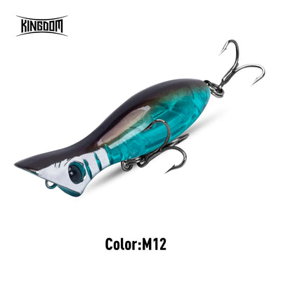 Fishing minnow lure in teal and dark blue with silver belly, 2 treble hooks