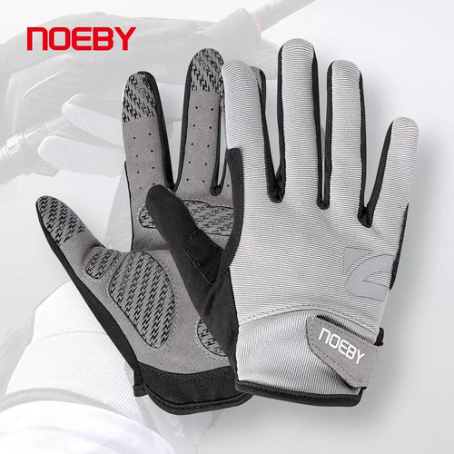 Noeby white fishing gloves with black palm grip and padded finger panels