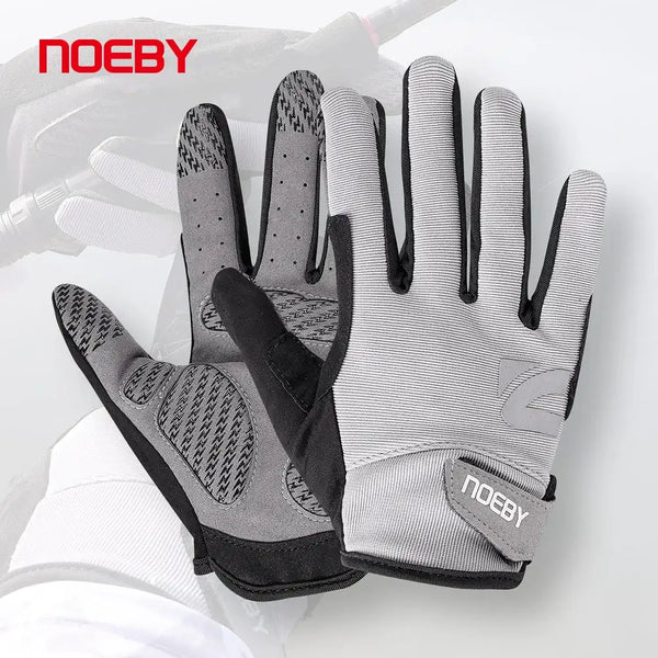 Noeby white fishing gloves with black palm grip and padded finger panels