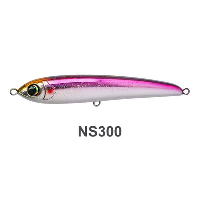 Noeby Blue Vortex floating stickbait lure color NS300, pink top with silver sides