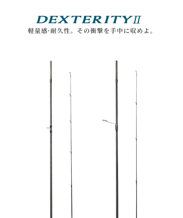 Ultralight spinning rod blank with line guides shown vertically on white background.