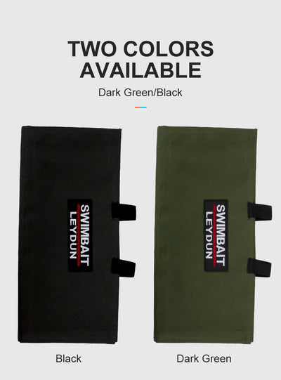 LEYDUN Swimbait Wrap Bag – Fits Up To 12" Baits | 4 Dual-Access Hybrid Pockets | Soft & Hard Lures | Green / Black