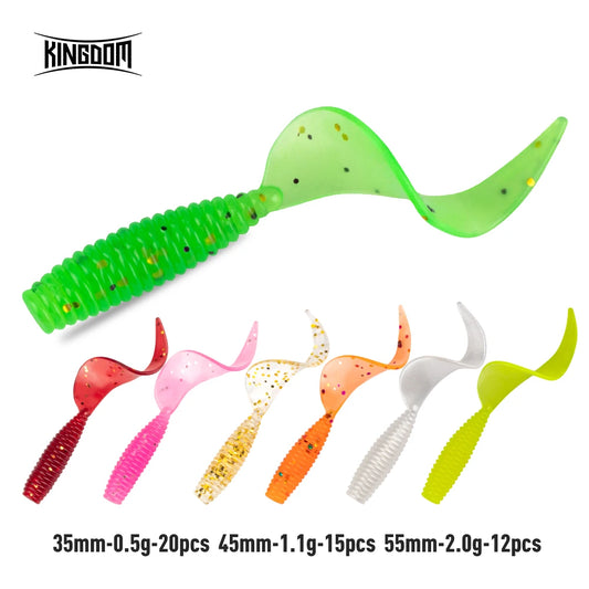 Soft plastic paddle tail lure set, various neon colors with speckled fins