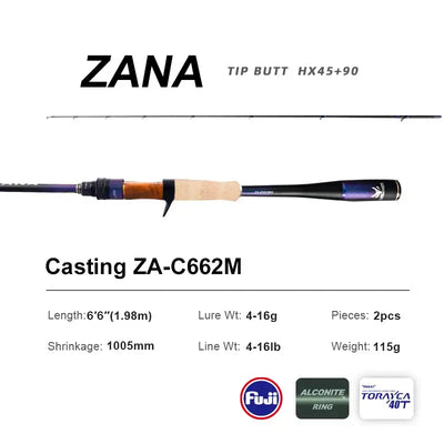 Purelure Zana Premium Lure Rod – Fuji Alconite & SiC | Spinning & Casting | L to H | 6'5" to 7'0"