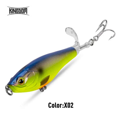 Floating hard fishing lure, Color X02, lime green and blue body with 3D eye and hooks
