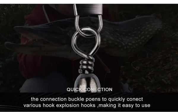 Stainless steel rolling fishing swivel with snap clip and spring connector