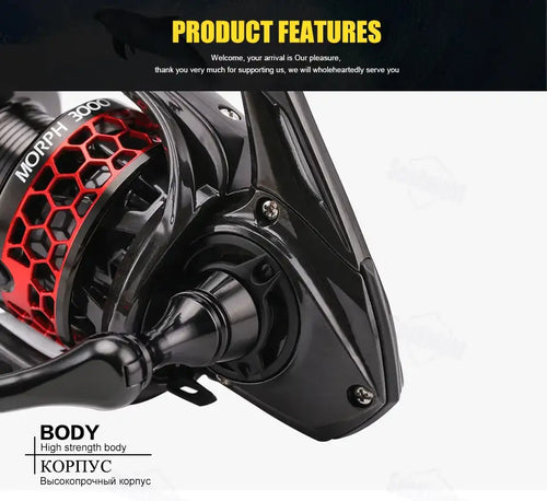 SeaKnight Brand MORPH2000 Spinning Reel 5.2:1 8KG Drag Power Fishing Reel C60 Carbon Fiber Spinning Wheel for Carp Fishing 2000 -  - Cast N Go