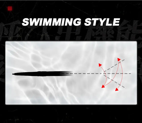 Hunthouse needle bait swimming style arrow diagram for pencil lure action