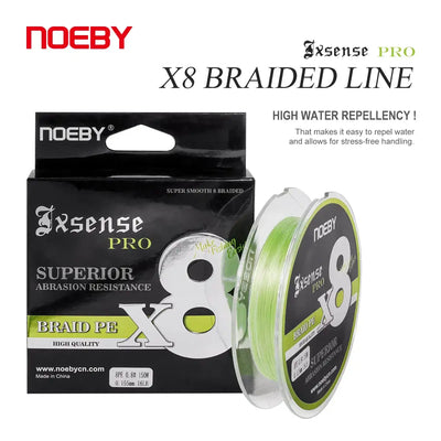 Noeby Ixense Pro X8 braided line box with fluorescent green line spool