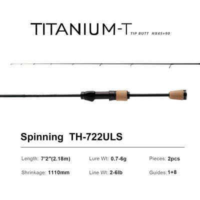 Purelure Titanium-T XUL BFS Lure Rod – TC4 Titanium Tip | Fuji Guides | 5'3" to 7'2" | Trout Bass