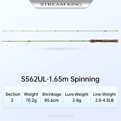 Ultralight spinning fishing rod, 1.65m, carbon casting rod with cork handle