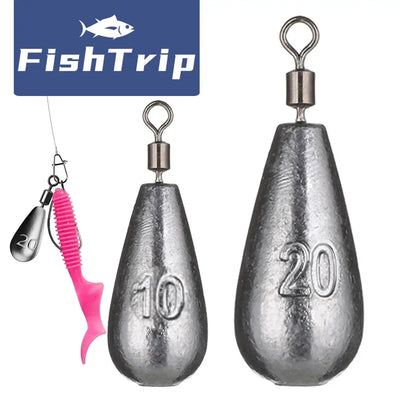 Set of metal sinkers with swivels, stamped 10g and 20g