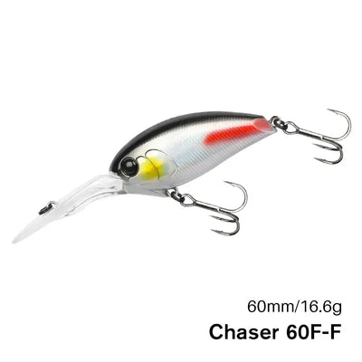 TSURINOYA crankbait fishing lure, silver with red stripe and treble hooks