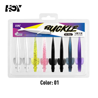 Fork-tail soft silicone lure set in assorted colors, 8 baits