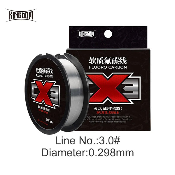 Fluorocarbon fishing line spool, Line No.3.0#, 0.298mm, 100m
