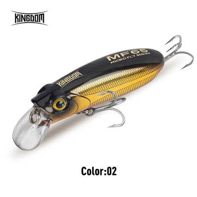 Black and gold crankbait lure with clear lip and treble hooks