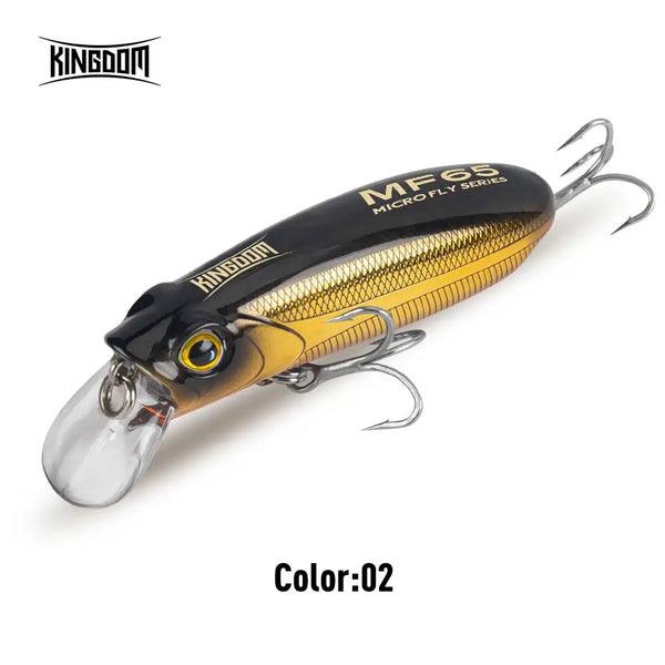 Black and gold crankbait lure with clear lip and treble hooks