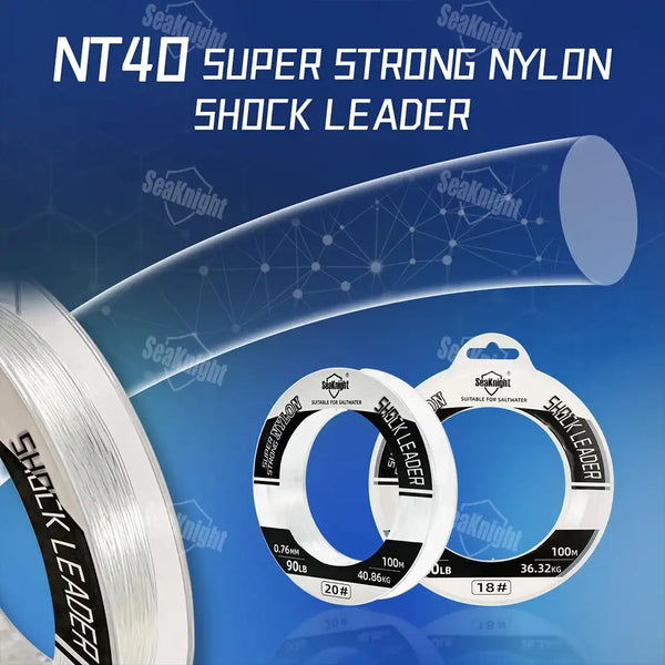 SeaKnight NT40 super strong nylon shock leader line spool with size and strength options