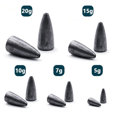 9KM DWLIFE Bullet Sinker 10pc – Lead | 5–20g | Texas Rig & Carolina Rig | Bass Bream